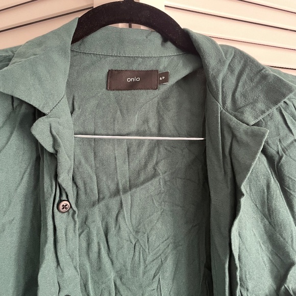 Onia Hawaiian Style Shirt- Dark Green- Mens Small - Picture 2 of 3
